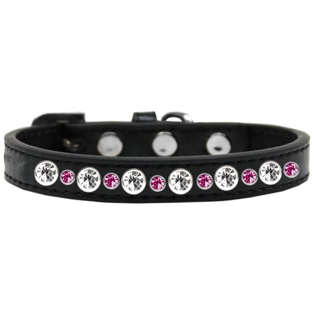 MIRAGE PET PRODUCTS Posh Jeweled Dog CollarBlack with Bright Pink Size 16 682-01 BKBPK16